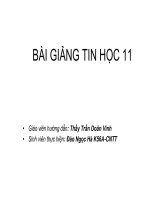 BÀI GIẢNG TIN HỌC 11 pptx