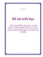 Đề tài triết học : Quy luật QHSX phù hợp với tính chất và trình độ phát triển của LLSX. Lịch sử ba phương thức sản xuất trước CNTB ppt