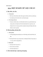 BÀI 4: MỘT SỐ KIỂU DỮ LIỆU CHUẨN pdf