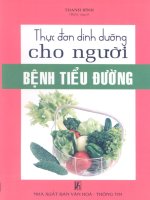 Thực đơn dinh dưỡng cho người bệnh tiểu đường part 1 pptx