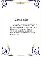 NGHIÊN CỨU TRIẾT HỌC: