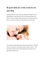 Bí quyết chăm sóc và bảo vệ làn da vào mùa đông pdf