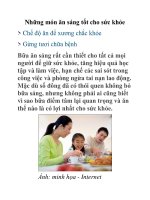 Những món ăn sáng tốt cho sức khỏe pdf