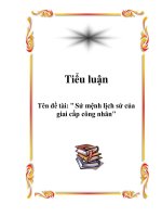 Tiểu luận: Sứ mệnh lịch sử của giai cấp công nhân ppsx