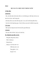 Tiết 61 ĐỘ TAN CỦA MỘT CHẤT TRONG NƯỚC doc