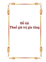 Đề tài: Thuế giá trị gia tăng pdf