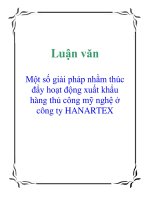 Luận văn: Một số giải pháp nhằm thúc đẩy hoạt động xuất khẩu hàng thủ công mỹ nghệ ở công ty HANARTEX pdf