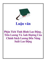 Luận văn: Phân Tích Tình Hình Lao Động , Tiền Lương Và Ảnh Hưởng Của Chính Sách Lương Đến Năng Suất Lao Động ppt