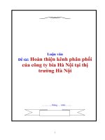 Đề tài: Hoàn thiện kênh phân phối của công ty bia Hà Nội tại thị trường Hà Nội doc