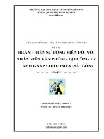 HOÀN THIỆN SỰ ĐỘNG VIÊN ĐỐI VỚI NHÂN VIÊN VĂN PHÒNG TẠI CÔNG TY TNHH GAS PETROLIMEX (SÀI GÒN)