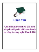 Luận văn: Chi phí kinh doanh và các biện pháp hạ thấp chi phí kinh doanh tại công ty công nghệ Thanh Hải pps