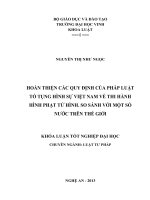 hoàn thiện các quy định của pháp luật tố tụng hình sự việt nam về thi hành hình phạt tử hình  so sánh với một số nước trên thế giới