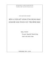 skkn rèn luyện kỹ năng ứng dụng đạo hàm để giải toán cực trị hình học
