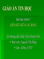 Bài thực hành 5 LIÊN KẾT GIỮA CÁC BẢNG ppt