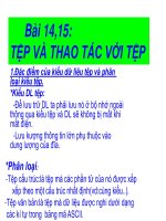 Bài 14,15: TỆP VÀ THAO TÁC VỚI TỆP doc