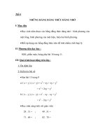 Tiết 4 NHỮNG HẰNG ĐẲNG THỨC ĐÁNG NHỚ pdf