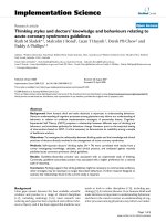 Thinking styles and doctors'''' knowledge and behaviours relating to acute coronary syndromes guidelines doc