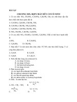 BÀI TẬPCHƯƠNG XIX. HỢP CHẤT HỮU CƠ CÓ NITƠ pptx