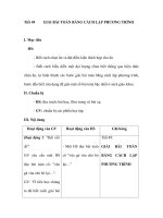 Tiết 49 GIẢI BÀI TOÁN BẰNG CÁCH LẬP PHƯƠNG TRÌNH docx