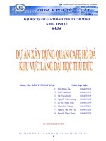 lập dự án xây dựng khu giải khát tại khu vực hồ đá