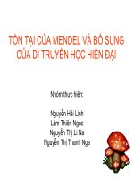 TỒN TẠI CỦA MENDEL VÀ BỔ SUNG CỦA DI TRUYỀN HỌC HIỆN ĐẠI docx