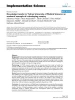 Knowledge transfer in Tehran University of Medical Sciences: an academic example of a developing country pdf