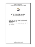 Ngân hàng câu hỏi thi môn Đo lường-Thông tin công nghiệp ppt