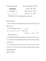 KỲ THI CHỌN HSG CẤP TỈNH Năm học: 2008 - 2009 Môn thi: Hoá Học pps