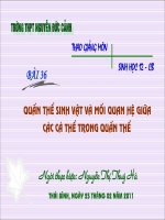 Giáo án điện tử môn sinh học: sinh học lớp 12- Quần thể sinh học và mối quan hệ trong quần thể ppsx