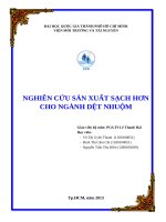 NGHIÊN CỨU SẢN XUẤT SẠCH HƠN CHO NGÀNH DỆT NHUỘM