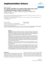 The uptake and effect of a mailed multi-modal colon cancer screening intervention: A pilot controlled trial potx
