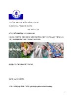 những tác động môi trường chủ yếu ngành thủy sản việt nam đương đầu trong 2015-2020