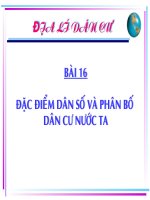 Giáo án điện tử môn địa lý: Bài 16- Đặc điểm dân số và phân bố dân cư docx