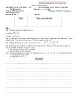 Đề thi môn Toán 11 Trường THPT Thanh Lực Tỉnh Kiên Giang ppt