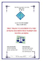 thực trạng và giải pháp của việc áp dụng bảo hiểm thất nghiệp cho người lao động