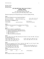 Đề thi môn hoá học đại cương 1 pps