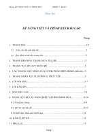 KỸ NĂNG VIẾT VÀ TRÌNH BÀY BÁO CÁO pot