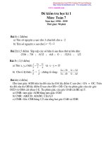 Đề kiểm tra học kì 1 môn Toán lớp 7 năm 1998-1999 pdf
