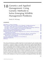 WILDLIFE SCIENCE: LINKING ECOLOGICAL THEORY AND MANAGEMENT APPLICATIONS - CHAPTER 18 docx