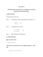 BÀI TOÁN 5 TÌM ĐIỀU KIỆN THAM SỐ ĐỂ CÁC NGHIỆM CỦA PHƯƠNG TRÌNH THOẢ MÃN ĐIỀU KIỆN potx