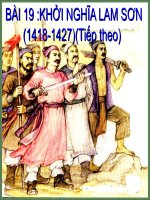 Bài giảng môn lịch sử: Khởi nghĩa Lam Sơn pot