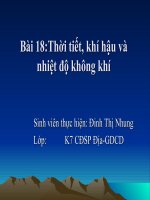 Giáo án điện tử môn Địa Lý: Thời tiết khí hậu và nhiệt độ không khí doc