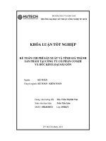 Kế toán chi phí sản xuất và tính giá thành sản phẩm tại công ty cổ phần cơ khí và đúc kim loại sài gòn