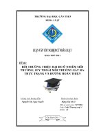 bồi thường thiệt hại do ô nhiễm môi trường, suy thoái môi trường gây ra  thực trạng và hướng hoàn thiện