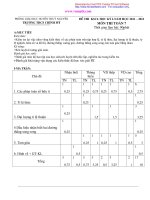 Đề thi KSCL học kì 1 năm 2011-2012 môn Toán 7 Trường THSC Chính Mỹ docx