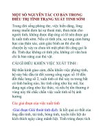 MỘT SỐ NGUYÊN TẮC CƠ BẢN TRONG ÐIỀU TRỊ TÌNH TRẠNG XUẤT TINH SỚM potx