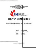 CHUYÊN đề môn học QUẢN TRỊ MARKETING