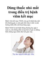 Dùng thuốc nhỏ mắt trong điều trị bệnh viêm kết mạc docx