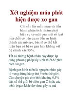 Xét nghiệm máu phát hiện được xơ gan pot