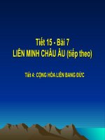 Giáo án điện tử môn Địa lý: CHLB Đức pps